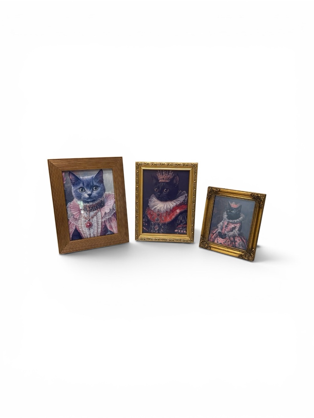 Vintage Set of 3 Gold Ornate Cat Portrait Frames - Picture 3 of 17